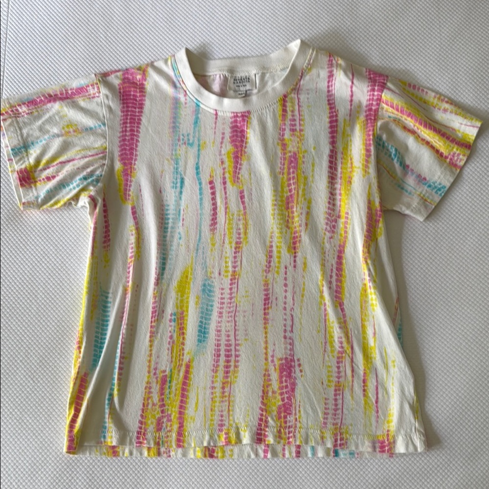 HEMANT & NANDITA Pink and Yellow Short Sleeve Tee